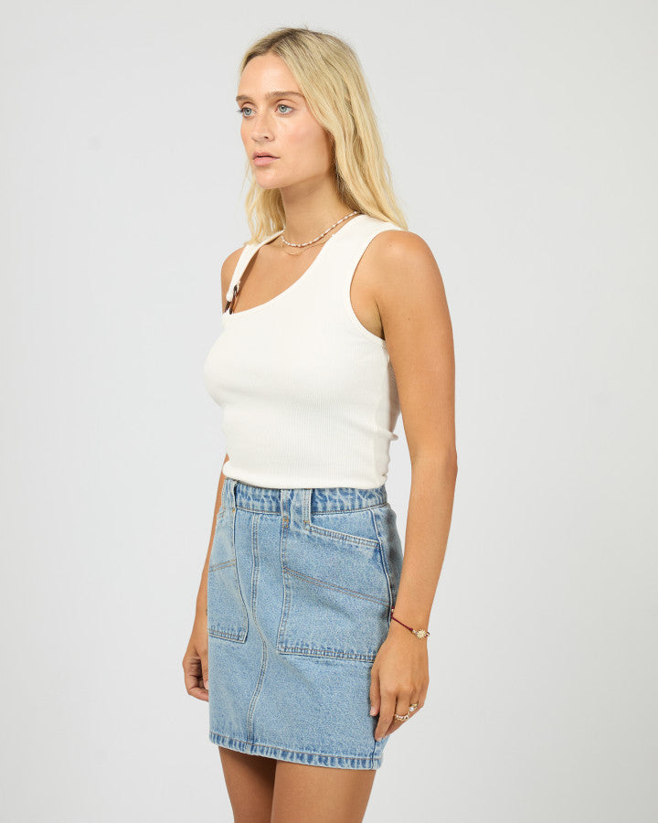 All About Eve | Willow Rib Tank White