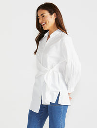 Betty Basics Zuric Wrap Shirt | White