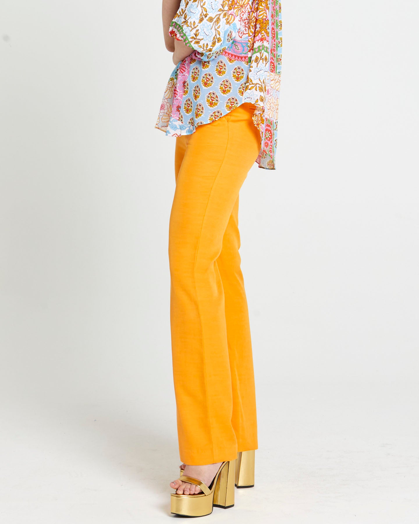 Buy Allen Solly Women Yellow Regular Fit Solid Casual Trousers online