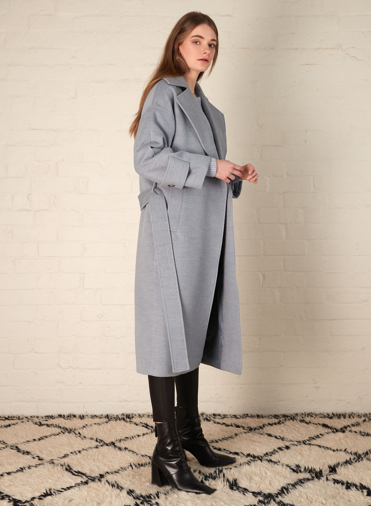 Esmaee Dover Wrap Coat | Denim Blue