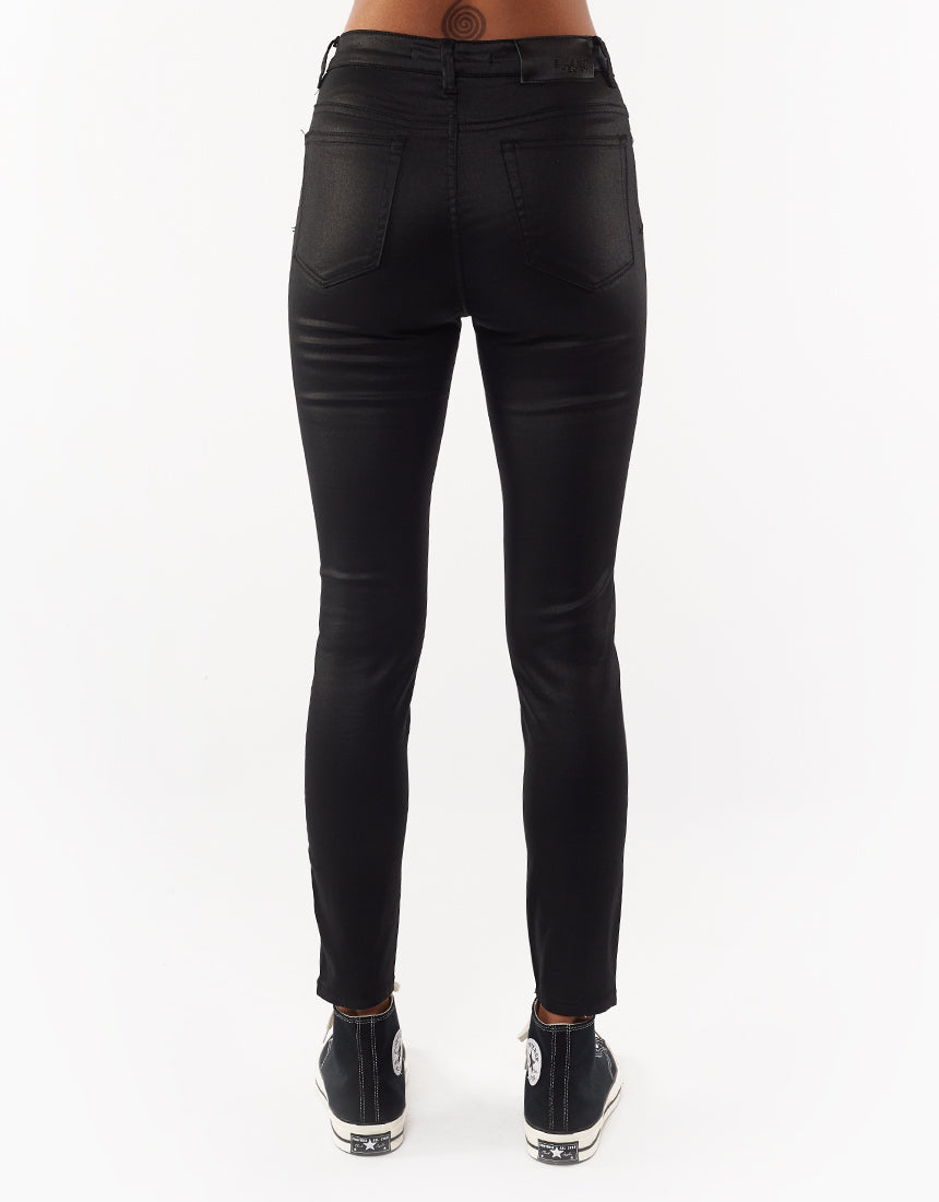 Silent Theory Vice High Skinny Jean | Coated Black