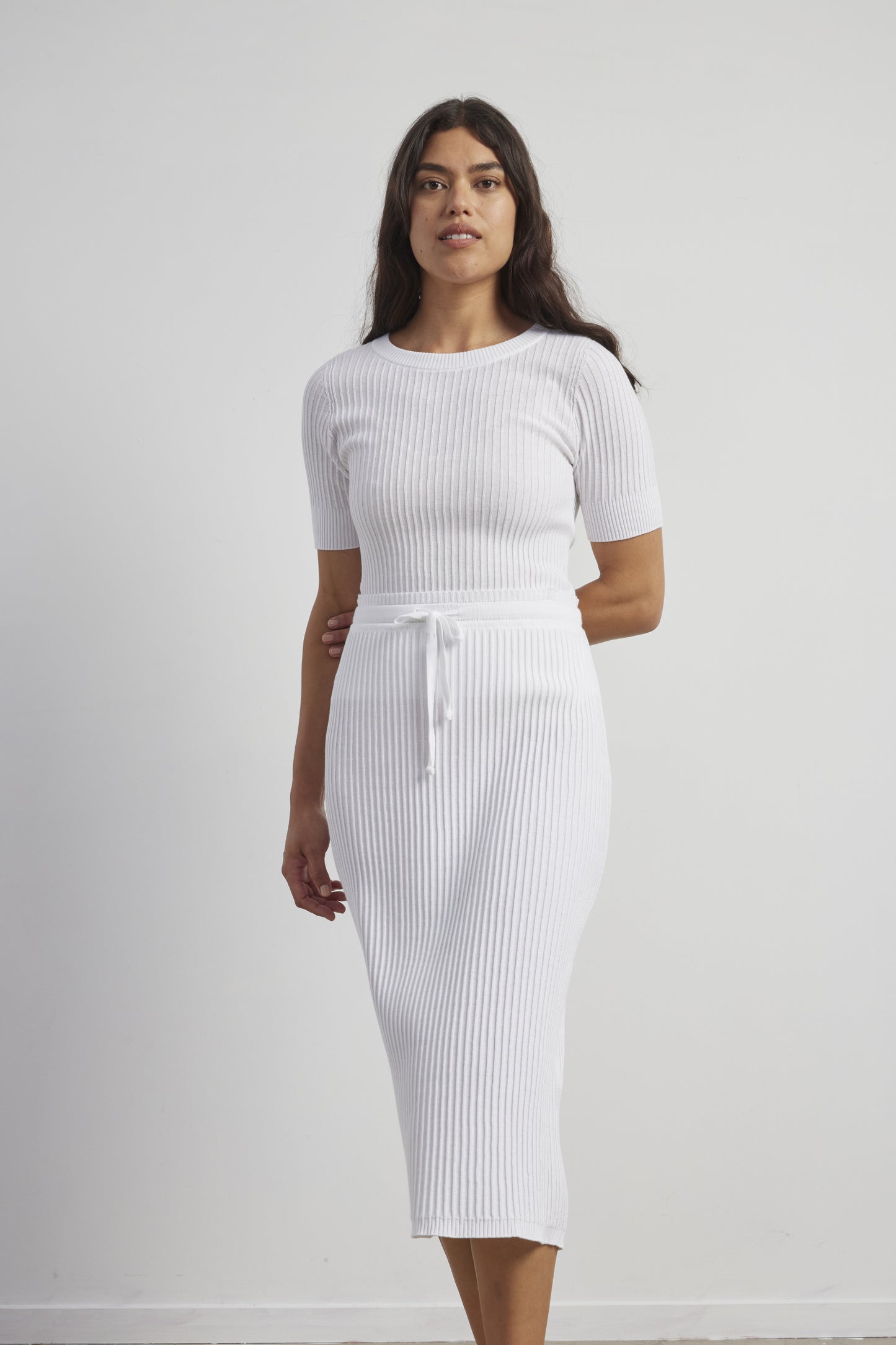 Standard Issue Cotton Rib To Rib Skirt | White