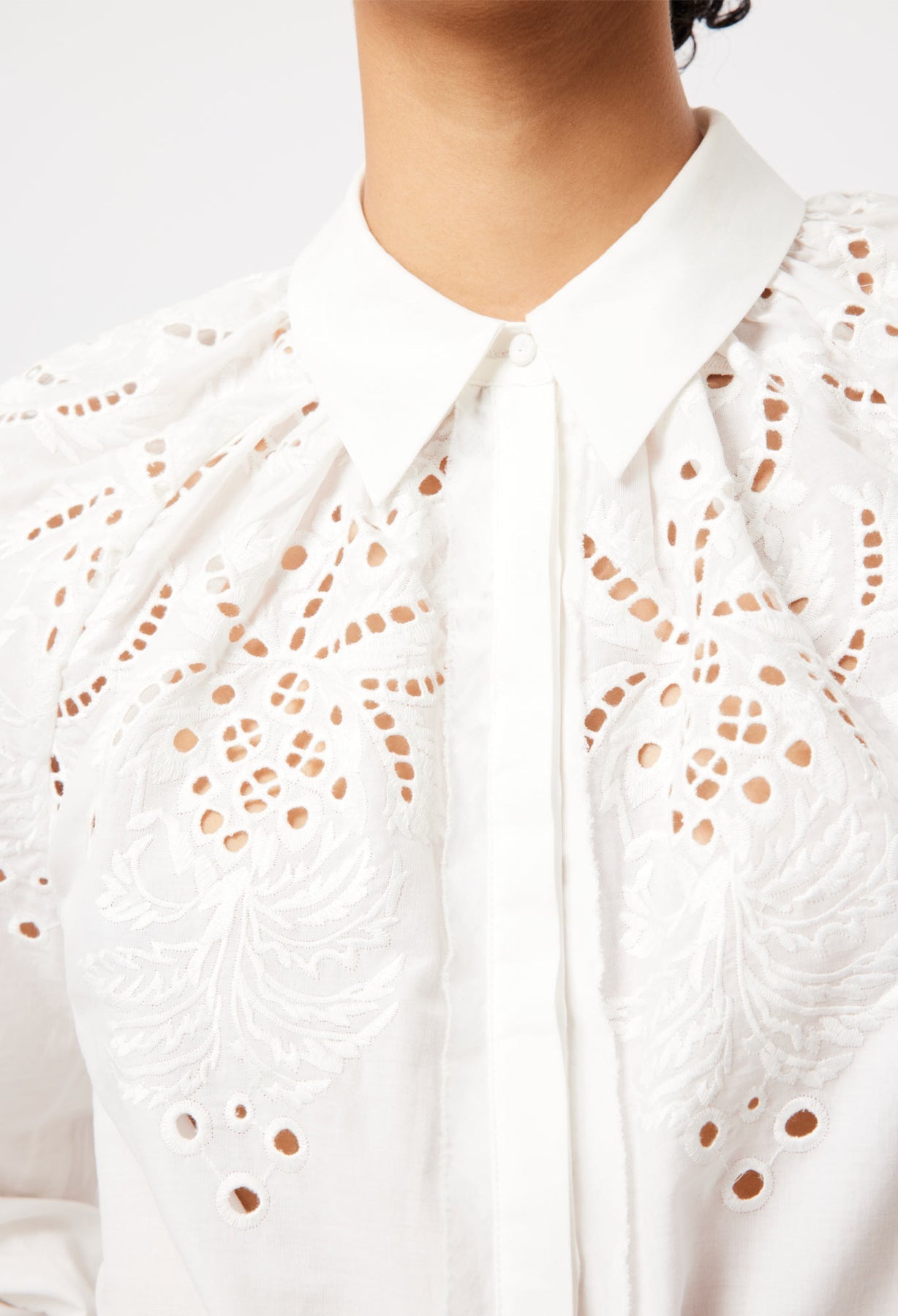Once Was Oceane Embroidered Cotton Shirt | White