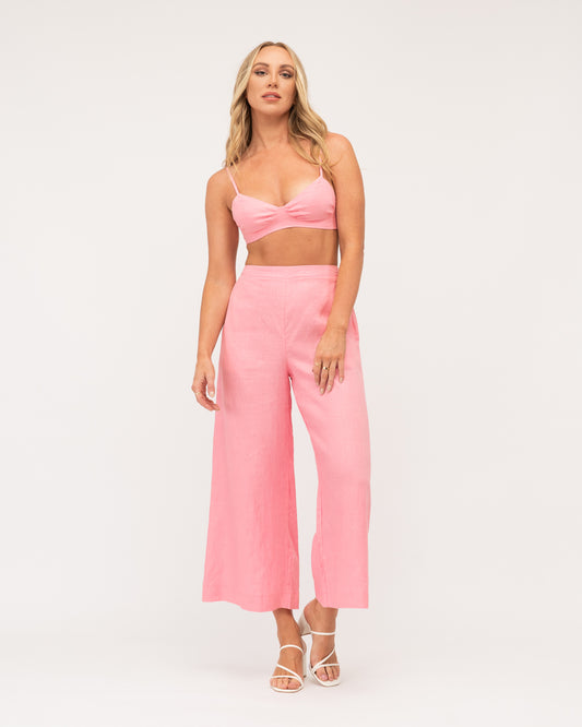 Ebby and I Linen Pants | Pink