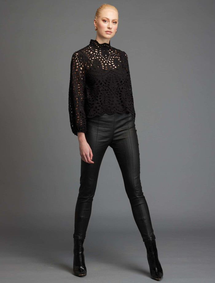 Fate + Becker Hopelessly Devoted Lace Cutout Top | Black